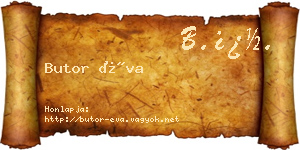 Butor Éva névjegykártya